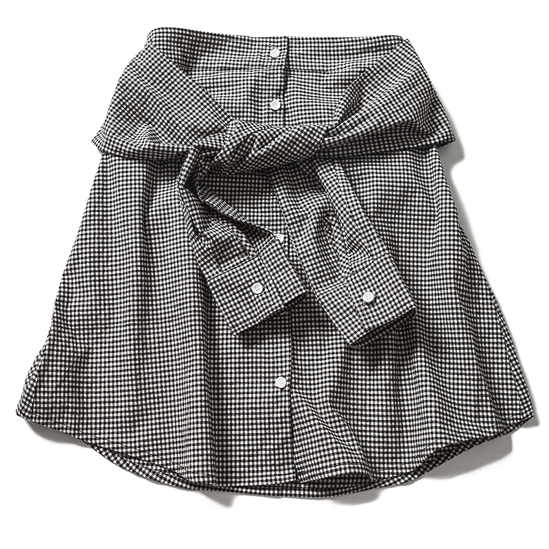 情侣装2018新款春秋气质格子衬衫配裙子两件套装夏学院风韩版班服