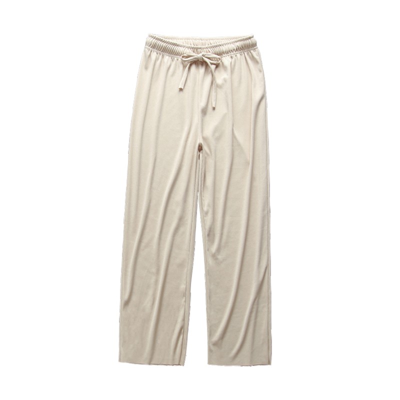 冰丝阔腿裤女夏2018新款高腰垂感薄款雪纺宽松大码九分直筒休闲裤