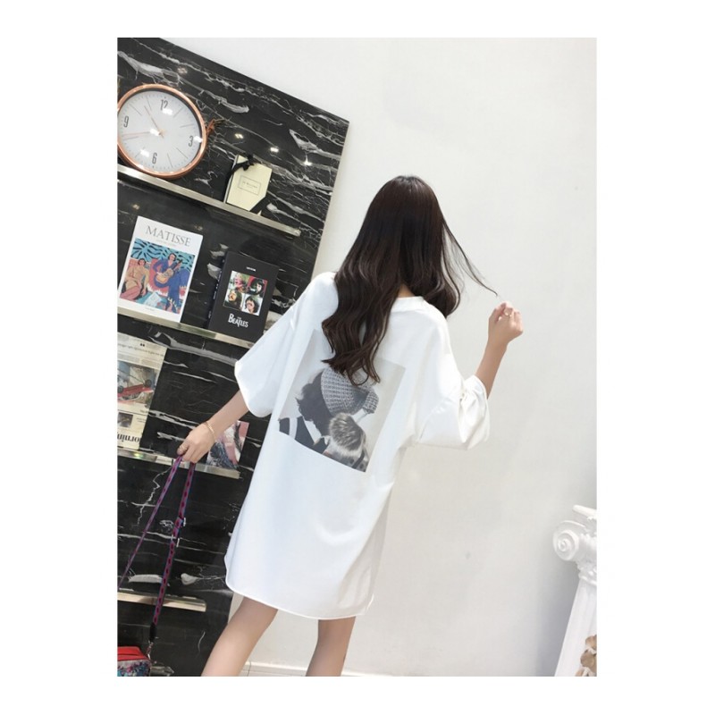 中长款宽松v领薄款卫衣女2018夏装新款学生休闲中袖T恤春秋装上衣橙色均码