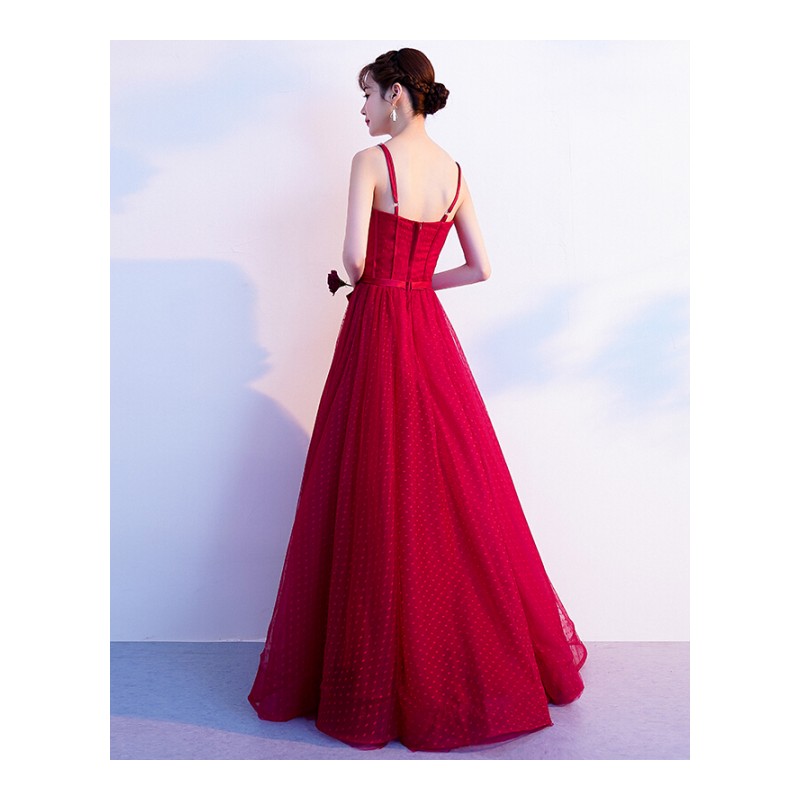 敬酒服新娘2018夏季新款红色长款带显瘦时尚婚礼结婚晚礼服裙女