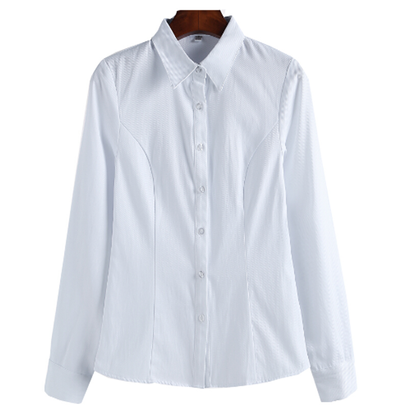白色衬衫女夏短袖2018春装新款职业装韩版修身工作服工装长袖衬衣