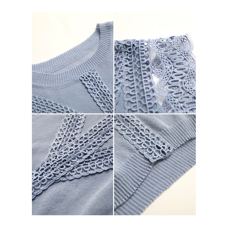 蕾丝拼接无袖T恤女夏2018新款ins超火的针织体恤宽松短袖冰丝上衣粉红色均码