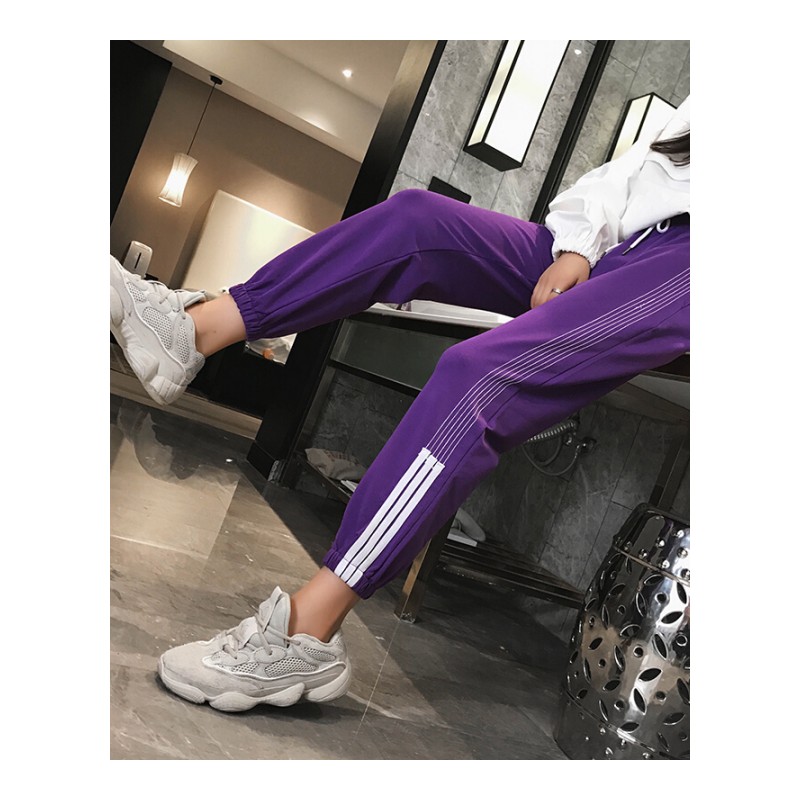 ulzzang运动裤女夏学生韩版宽松显瘦港味裤子秋hiphop休闲原宿bf