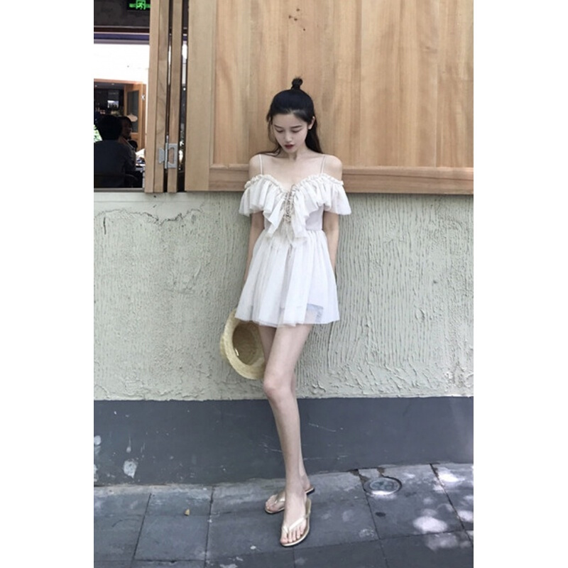 夏季韩版气质收腰荷叶边裙子女2018新款女装带显瘦雪纺连衣裙潮图片色