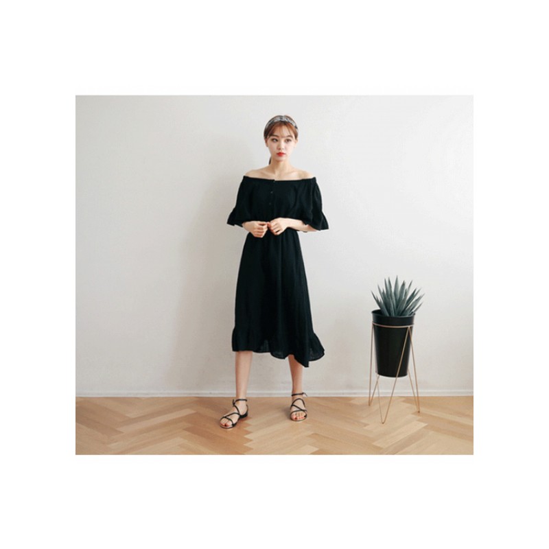 2018秋装新款胖妹妹一字露肩加肥加大码女装胖mm200斤显瘦连衣裙黑色