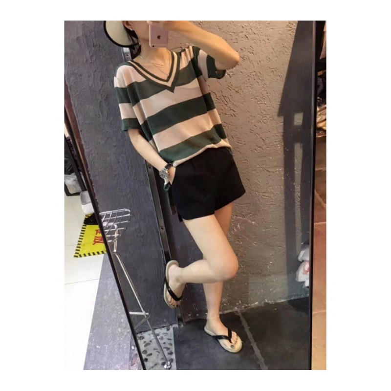 大码女装胖妹妹夏装新款胖mm腰粗遮肚子洋气显瘦短裤套装减龄藏肉