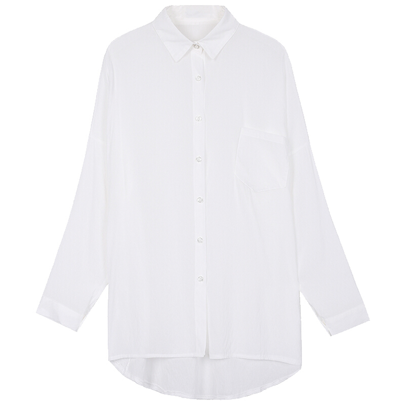 雪纺防晒开衫女夏2018新款韩版宽松薄款衬衫中长款防晒衣外套白色均码