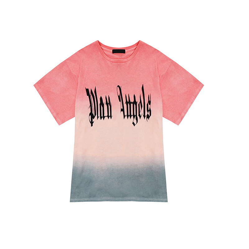 港风时尚渐变色印花T恤女宽松中长款BF街头帅气短袖上衣大版TEE潮 渐变色T 均码