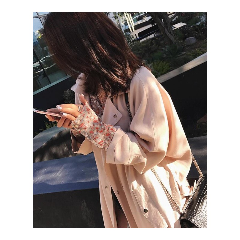 2018春装新款宽松衬衫女长袖韩范印花小碎花心机雪纺衬衣上衣图片色