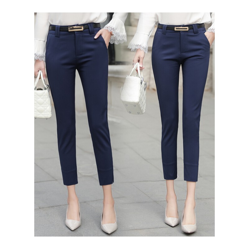 西裤九分裤女夏装韩版修身显瘦百搭OL职业西装裤子9分铅笔小脚裤