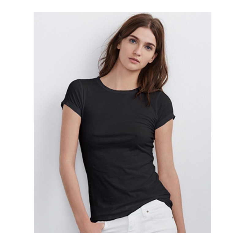 高端纯棉纯白T恤女短袖夏季不透韩版修身百搭显瘦简单女士打底衫