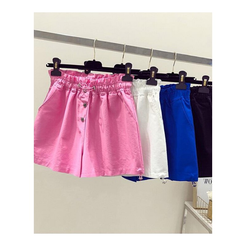 牛仔短裤女夏2018新款显瘦高腰韩版宽松学生百搭花苞阔腿休闲裤潮