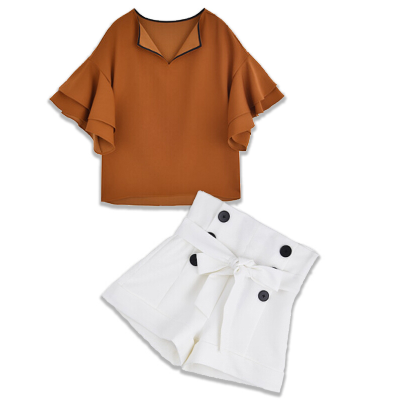 大码女装胖mm新款2018胖妹妹夏装遮肉时髦洋气套装显瘦减龄两件套