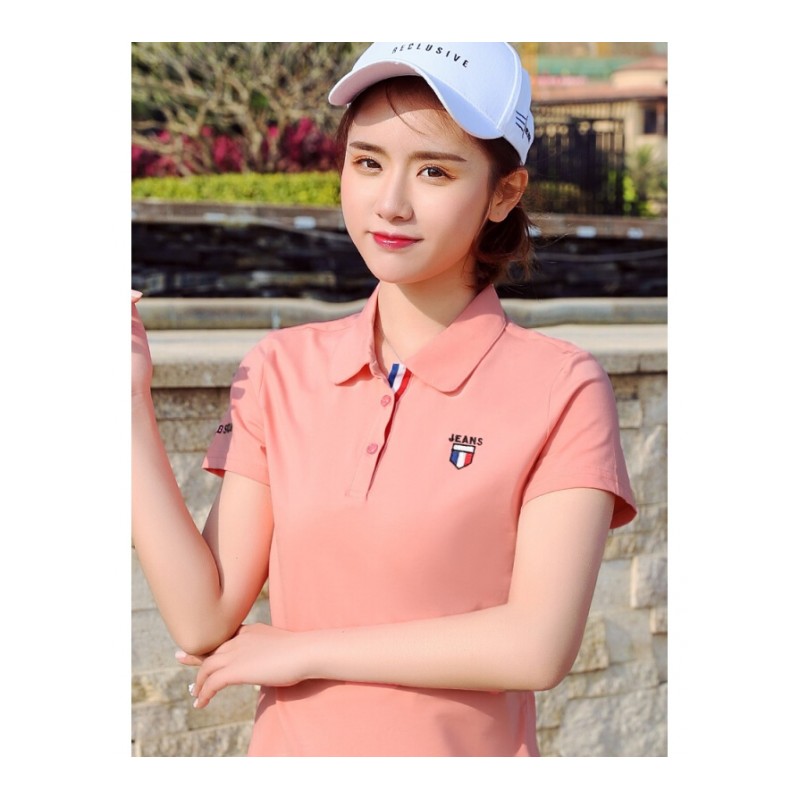 T恤短袖女2018新款夏装纯棉衣服宽松大码运动休闲上衣翻领POLO衫