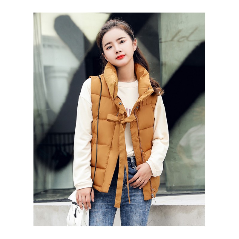 2018年新款棉服女韩版时尚学生马甲棉衣原宿风无袖背心上衣外套