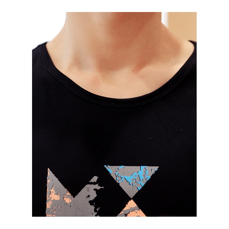 T恤男短袖韩版潮学生圆领宽松青年修身潮流上衣简约白色半袖夏季