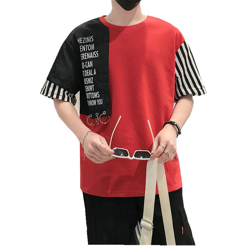 夏季短袖T恤男chic韩风嘻哈五分半袖潮流快手网红同款上衣服百搭