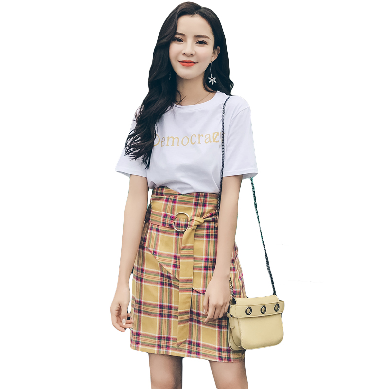 晚晚风学生复古套装女神范网红两件套俏皮港味社会小心机半身裙夏