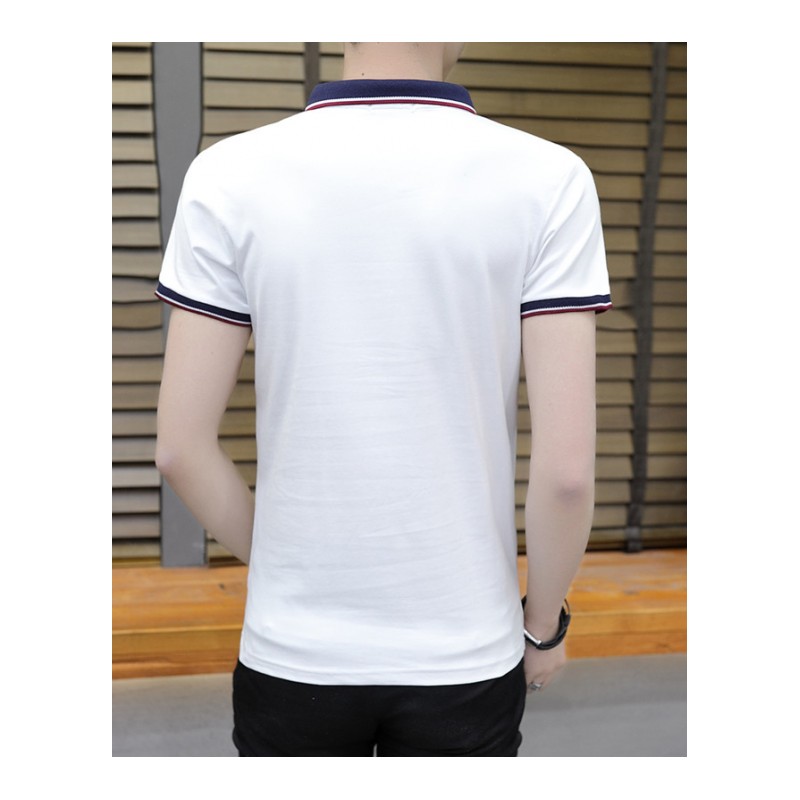 2018新款男装夏季短袖T恤男韩版修身翻领半袖POLO衫潮个性上衣服