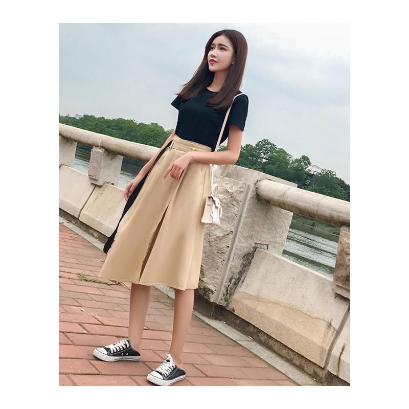 2018夏季新款俏皮港味心机chic晚晚风学生复古裙子网红两件套装女