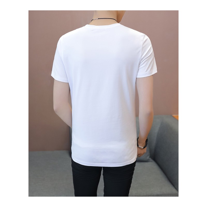 夏季男士短袖T恤韩版纯色圆领男生上衣服修身半袖打底衫男装体恤