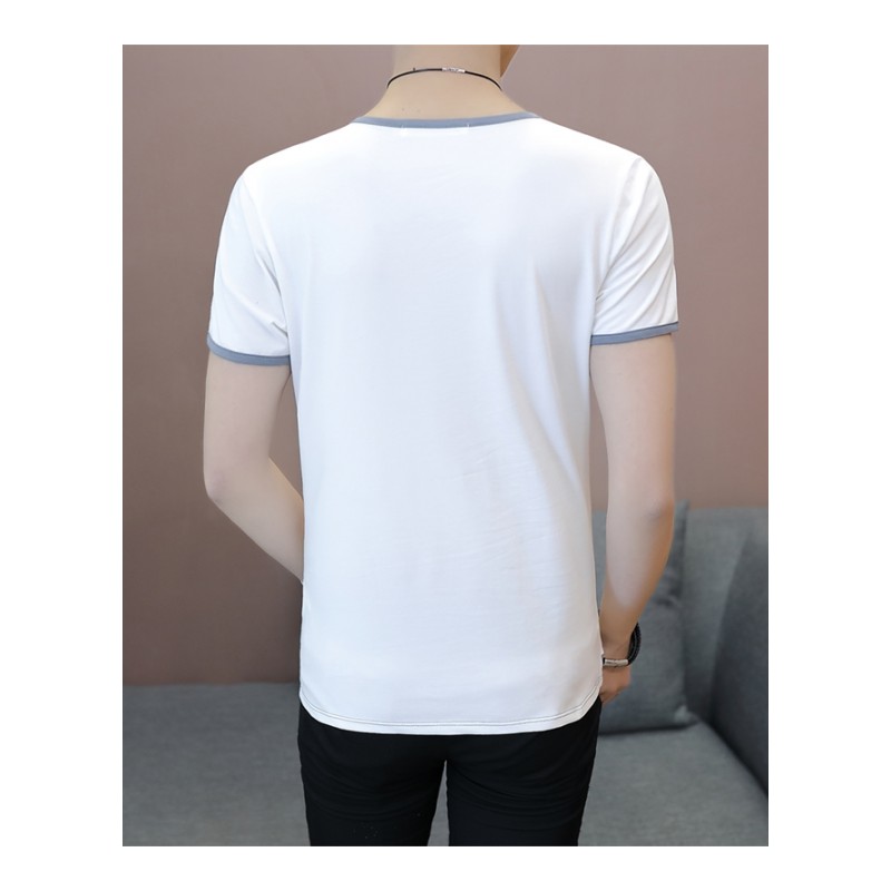 男士短袖T恤男学生韩版潮夏季2018新款男装圆领纯色体恤纯棉衣服