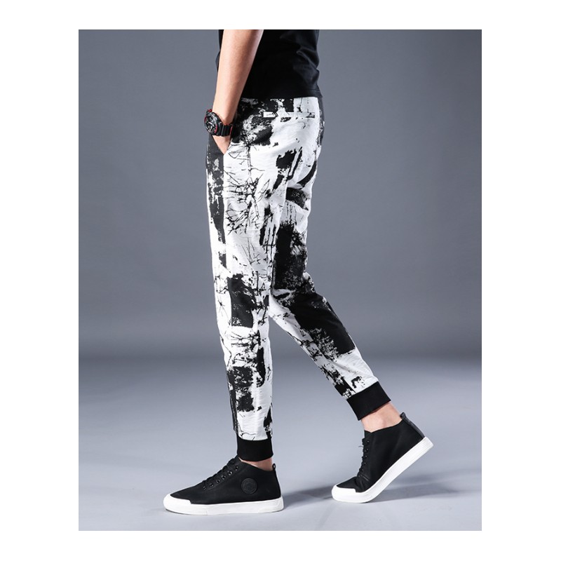 青春流行潮2019年中弹中腰碎花休闲裤夏季直筒印花免烫处理青心机