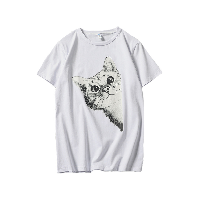 2018新款卡通印花夏季个性潮流男装日系复古青少年休闲短袖T恤衫