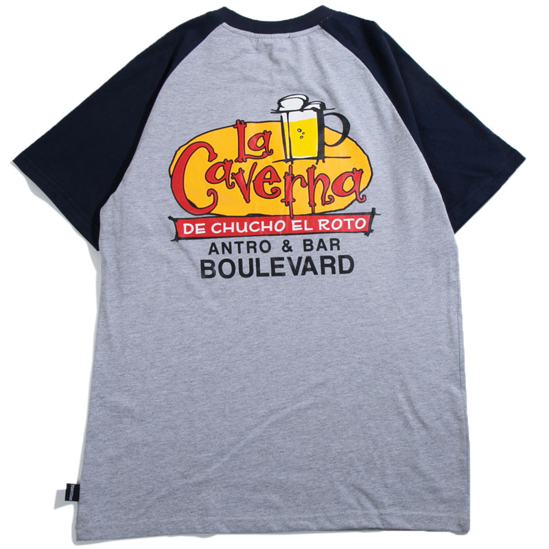 港风潮牌男士T恤插肩袖撞色短袖男女夏季情侣装心机大码韩版新款