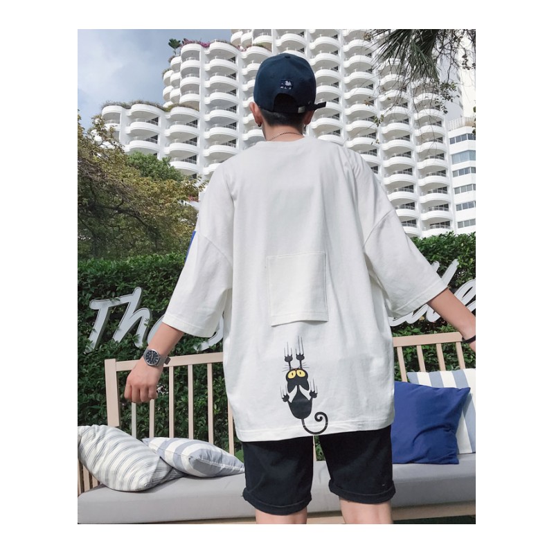 夏季新款bf风T恤男韩版学生圆领体恤青少年ins上衣衫ulzzang宽松