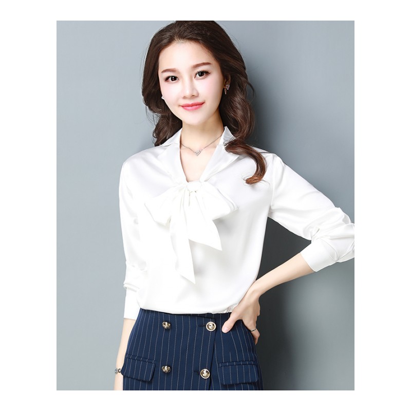 中长款直筒长袖2018年春季套头百搭衬衫时尚气质优雅甜美潮流韩版