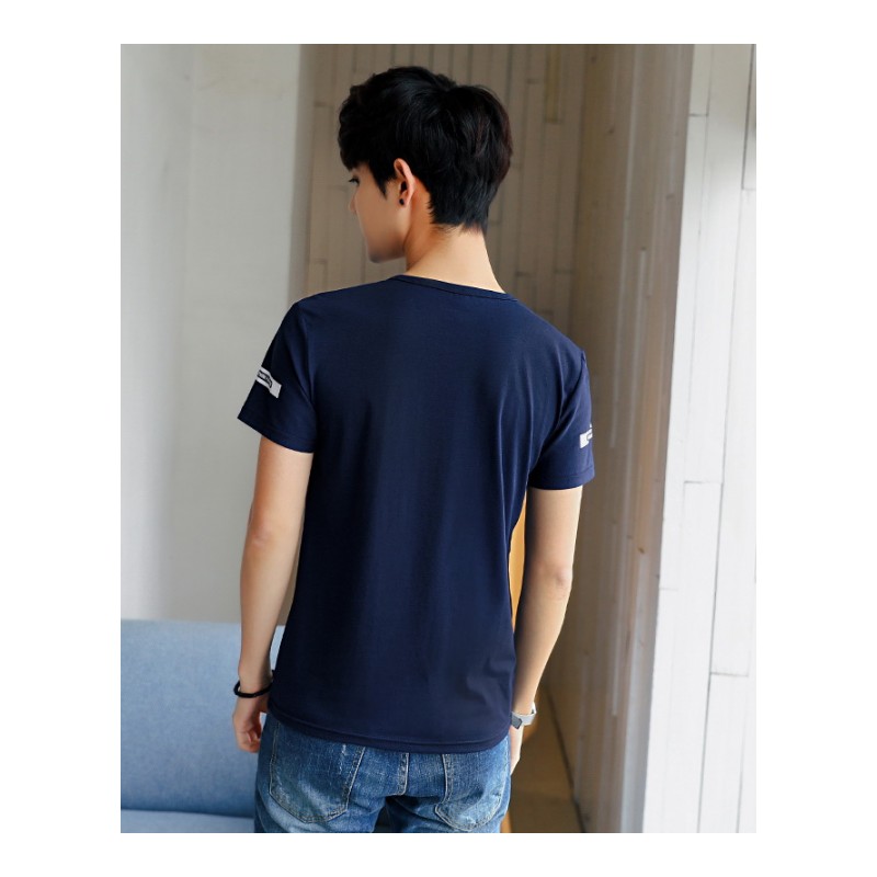 2018夏季短袖T恤男韩版修身圆领打底衫男士夏天衣服体恤 男款