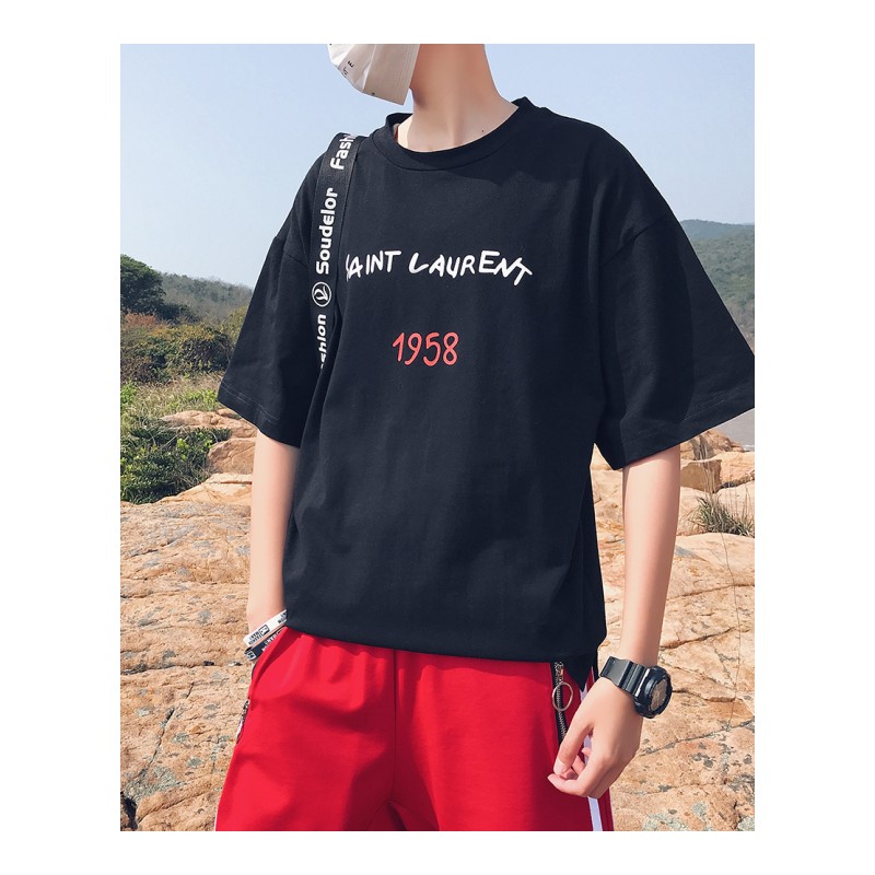 短袖男夏款韩版圆领套头T恤学生小清新情侣装半袖简单纯色打底衫