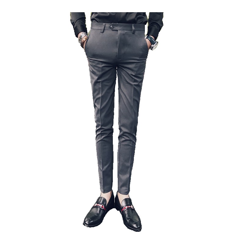 青年潮流休闲裤秋冬季男士韩版黑色小脚裤型师男装帅气裤子夜店