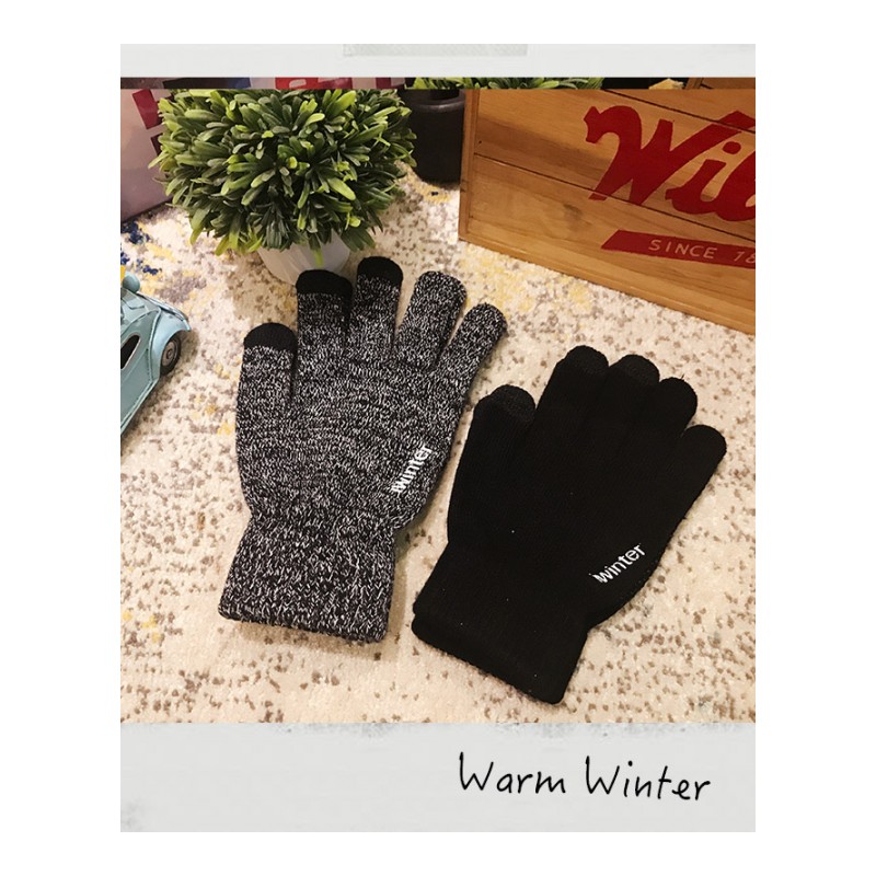 秋冬季日系青少年潮男保暖个性时尚触屏手套情侣学生热点手套