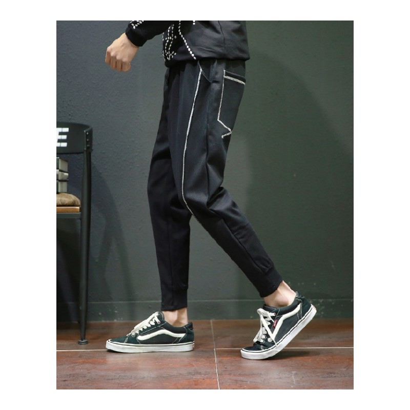 2018春季新品男装休闲裤潮版日系百搭青少年韩版小脚收口男潮哈伦