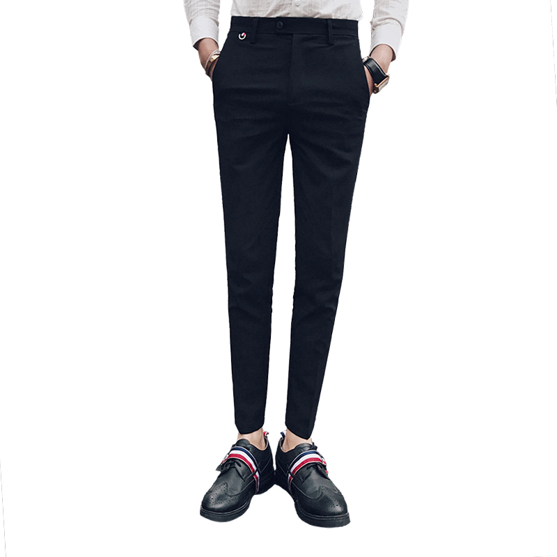 春夏款百搭时尚9分库韩版修身英伦绅士男休闲小脚九分库免烫西裤