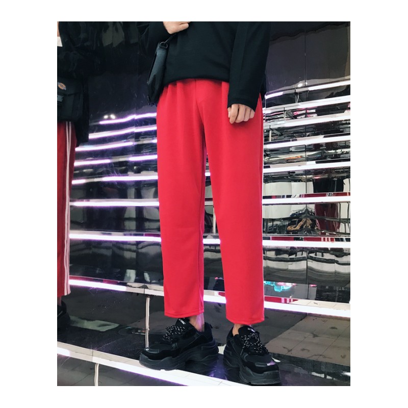 2018新款潮男酷多色春夏经典款阔腿裤子卫裤休闲宽松裤男运动裤