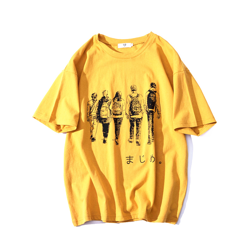 2018夏装新款情侣衫韩版时尚宽松原宿bf短袖T恤男女学生半袖班服