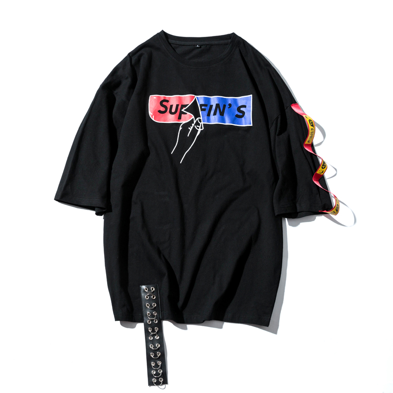 夏款情侣短袖T恤男士七分袖韩版时尚学生宽松bf风百搭日韩风体恤