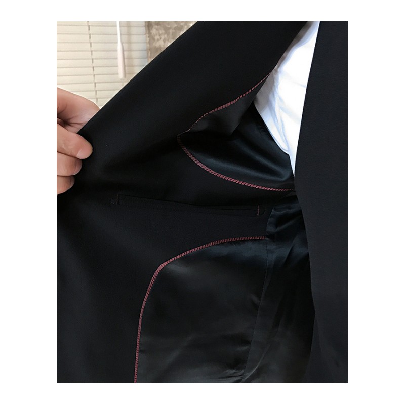 2018春夏外套男士理型师小西装修身七分袖西服套装中袖薄款一套