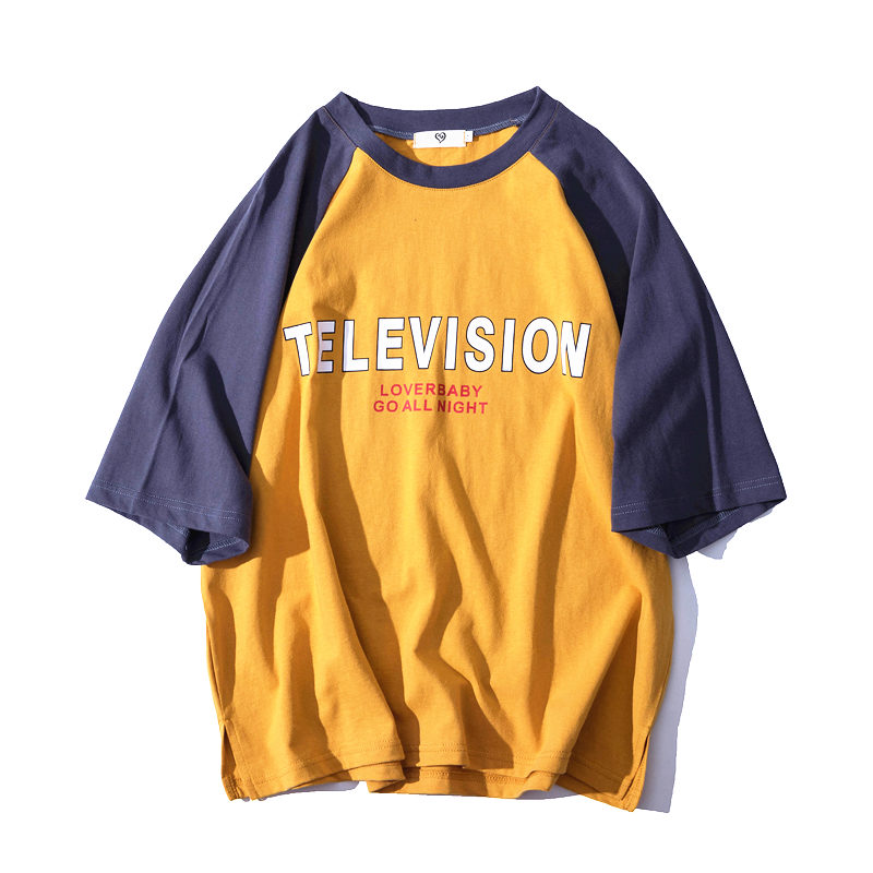 情侣装短袖夏款新款潮个性的上衣男女学生百搭班服T恤打底衫宽松