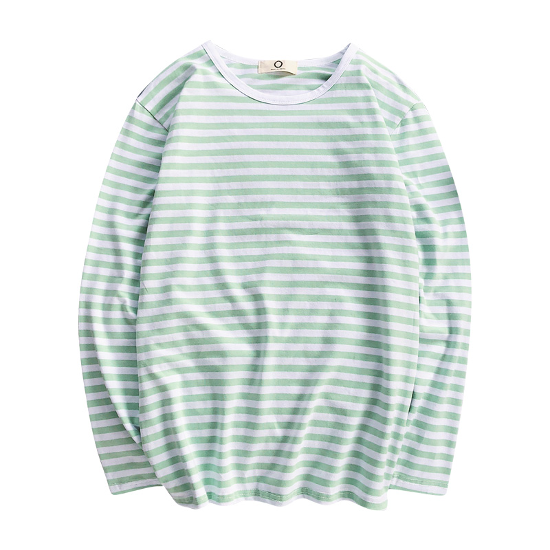 春夏韩版气质情侣学生潮气质多色条纹长袖T恤男女bf修身打底上衣