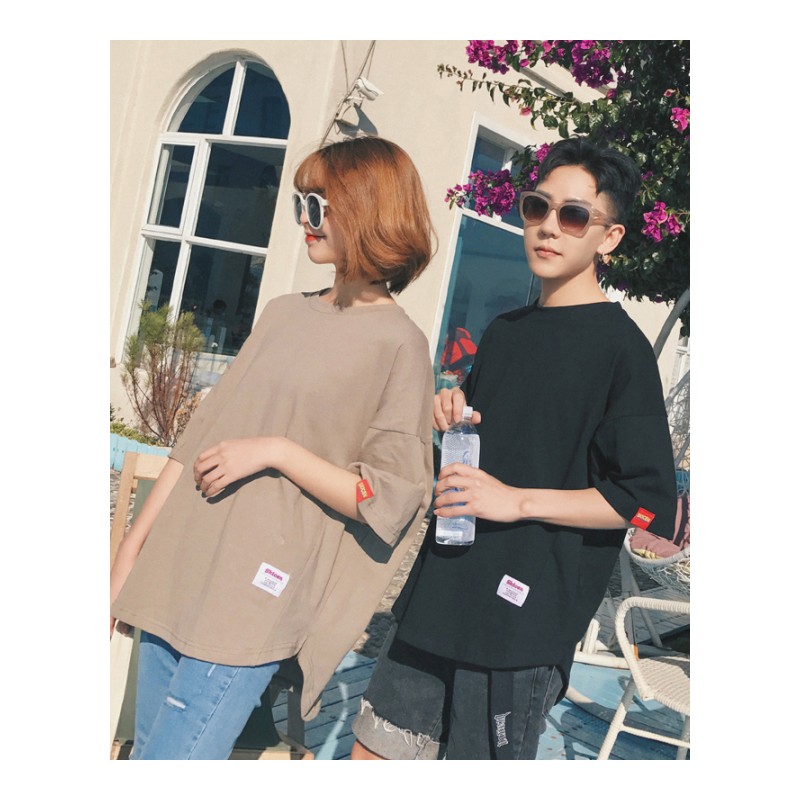 夏款男士短袖T恤韩版圆领半袖夏装体恤2018新款潮情侣装衣服