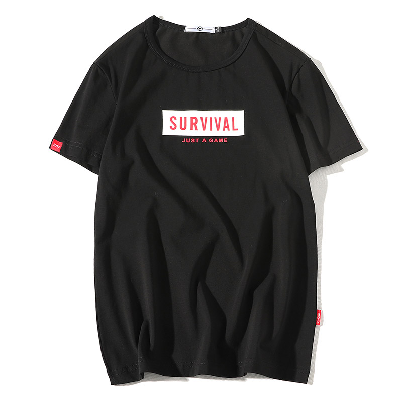 2018夏款新款白色短袖T恤男士加肥大码半袖圆领衣服韩版时尚男装