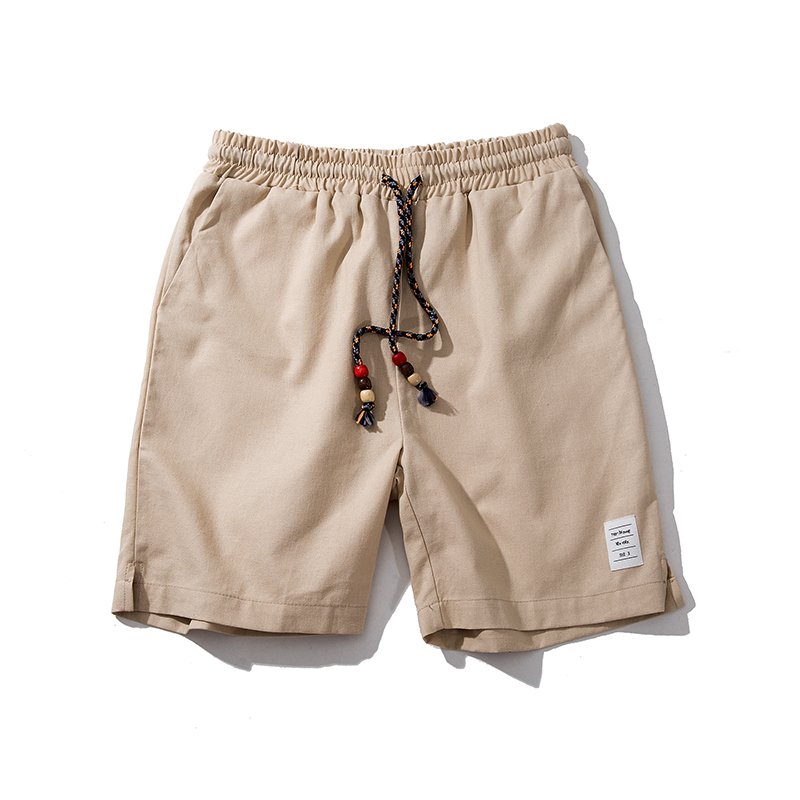 2018夏款直筒纯色休闲裤男青少年五分裤日系透气薄款直筒裤五分裤