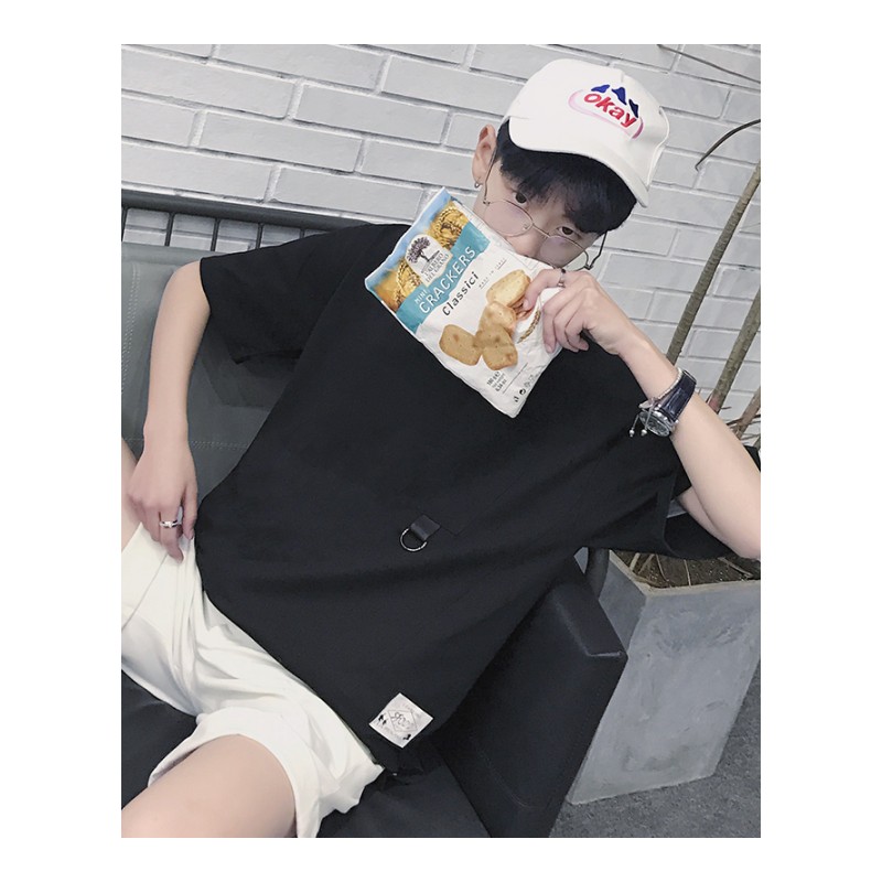 男士短袖T恤衫气质夏款时尚丅恤男土青年圆领纯色韩版修身半袖t血