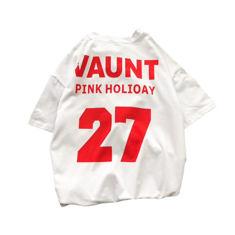 2018夏款新款男士港风半截袖体恤韩版潮白色短袖T恤学生圆领衣服