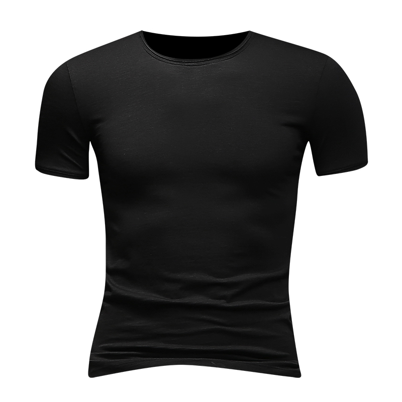 夏款气质棉短袖男士T恤 纯色圆领半袖衣服男运动上衣圆领打底衫潮