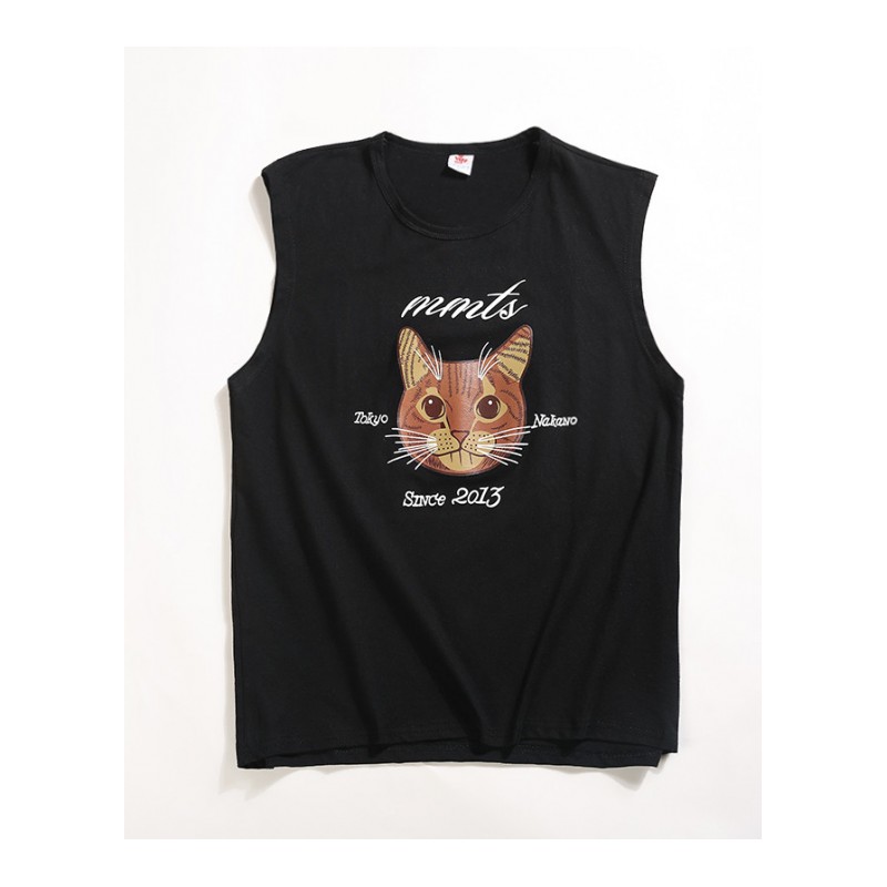 夏款男背心宽松运动袖休闲夏天韩版时尚学生青少年跨栏无袖T恤